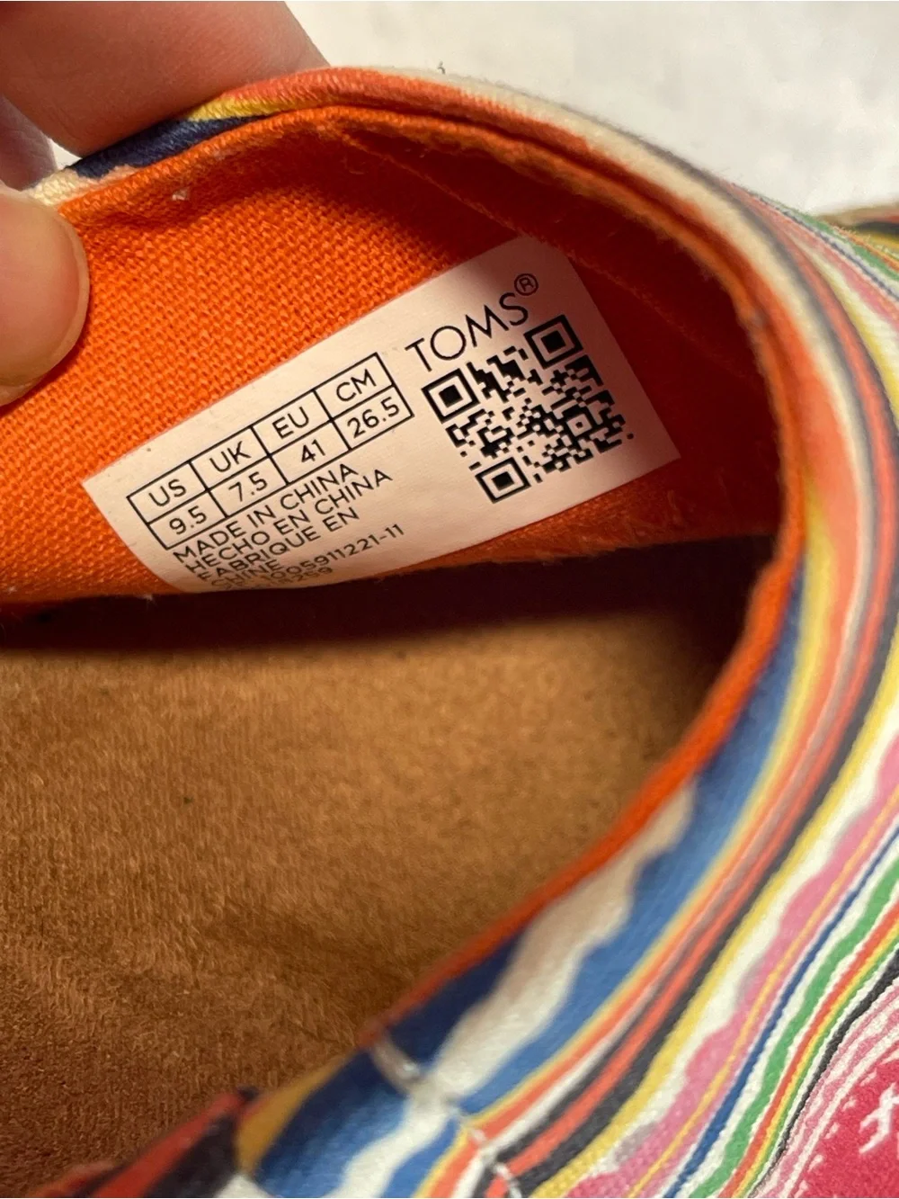 TOMS Women’s Colorful Stripe Espadrille Wedge Sandals Ankle Strap Size 9.5